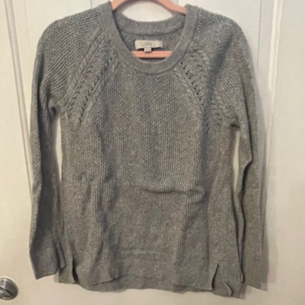 Grey Knit Long Sleeve Knit Sweater